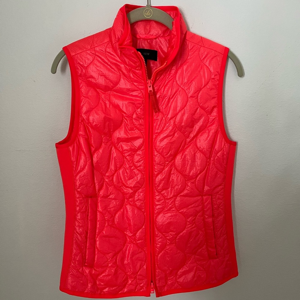 J. Crew Coral orange puffer vest size XS